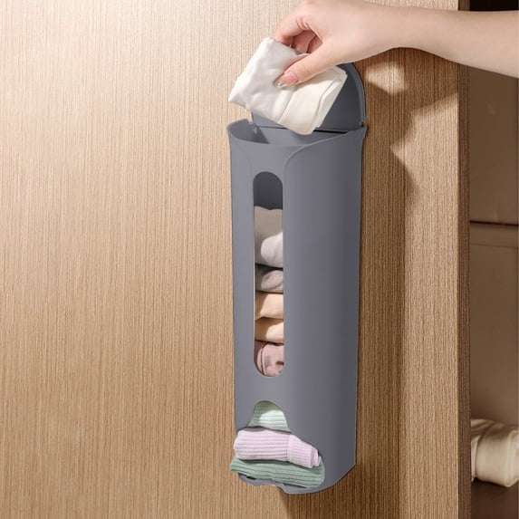 Wall Mounted Pull Out Underwear & Sock Storage Box | No Drill Installation | Space Saving Organizer for Closet & Bathroom | 9x9x23cm | 1-Pack