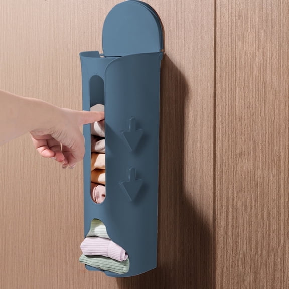 Wall Mounted Pull Out Underwear & Sock Storage Box | No Drill Installation | Space Saving Organizer for Closet & Bathroom | 9x9x23cm | 1-Pack