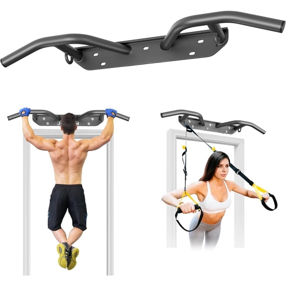Wall Mounted Pull Up Bar - Heavy Duty Chin Up Bar, Pull-Up Bar Support Beam or Joist Mounted, Multifunctional Fitness Bar, 600LBs Capacity