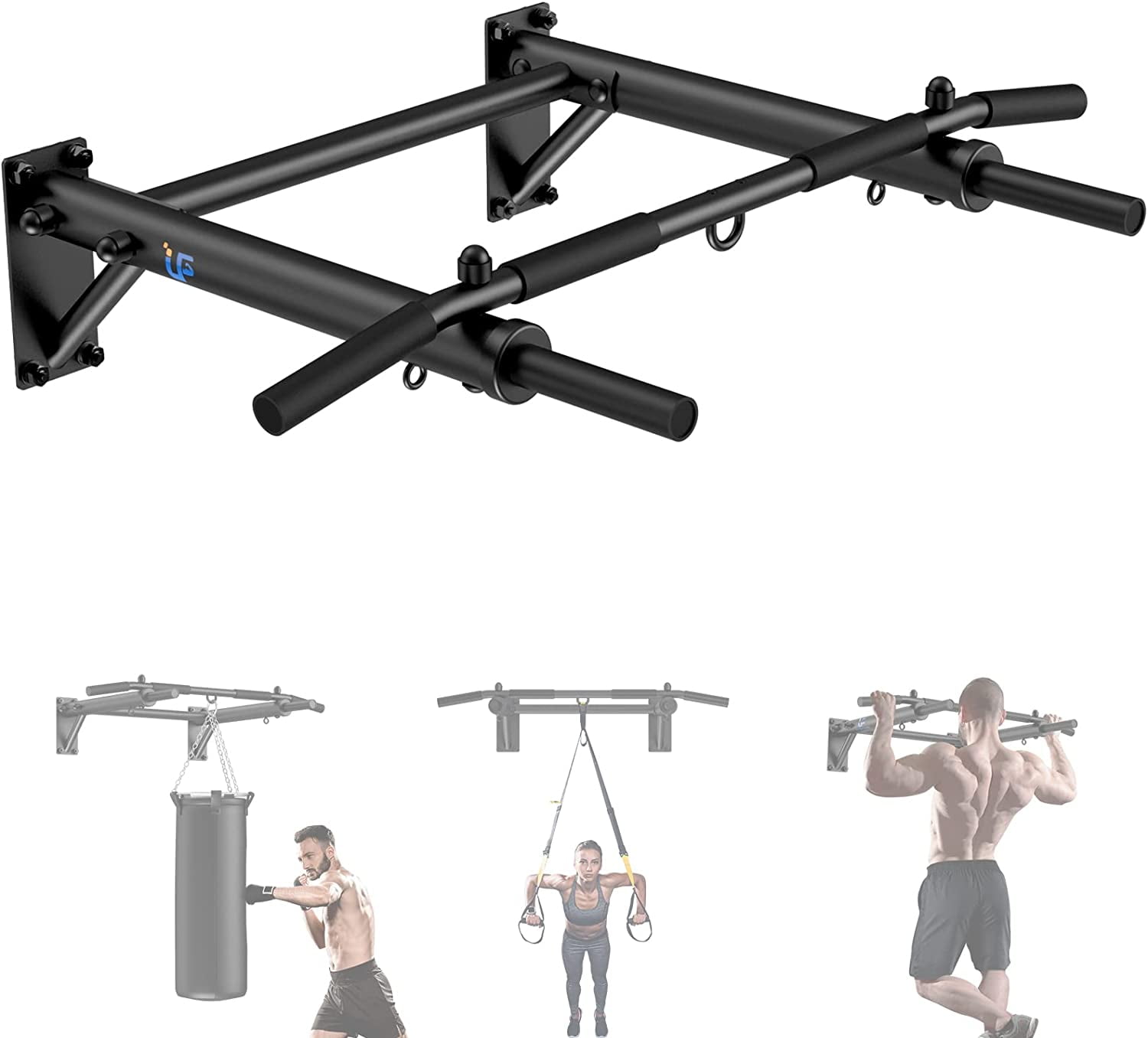 Trx Pull Up Bar Commercial Wall Mounted Pull Up Bar, Thicken Steel Max Load  300 Lbs，