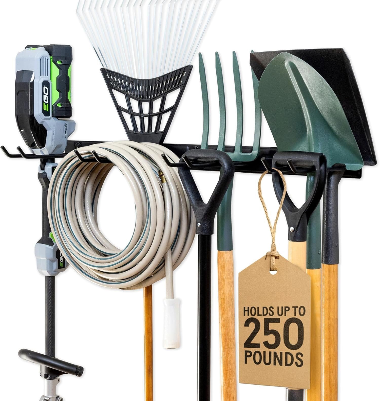 Wall-Mounted Rack With 4 Garage Hooks - Heavy-Duty Holder Garage ...
