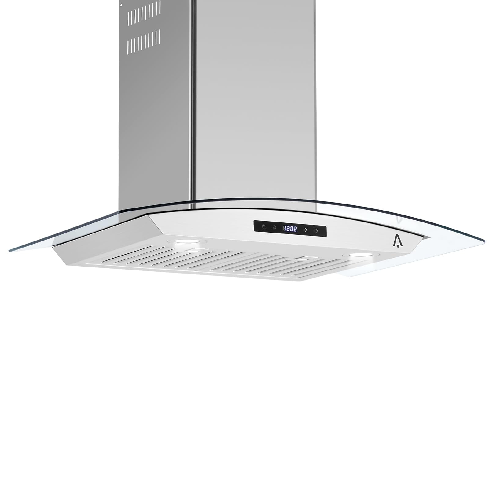 Wall Mounted Range Hood 30", 3 Speed ​​Fan, Kitchen Vent Hood Extractor, Soft Touch Controls, Tempered Glass, Ducted/Ductless Converter Duct, LED Lights, Stainless Steel Permanent Filter, 400 CFM