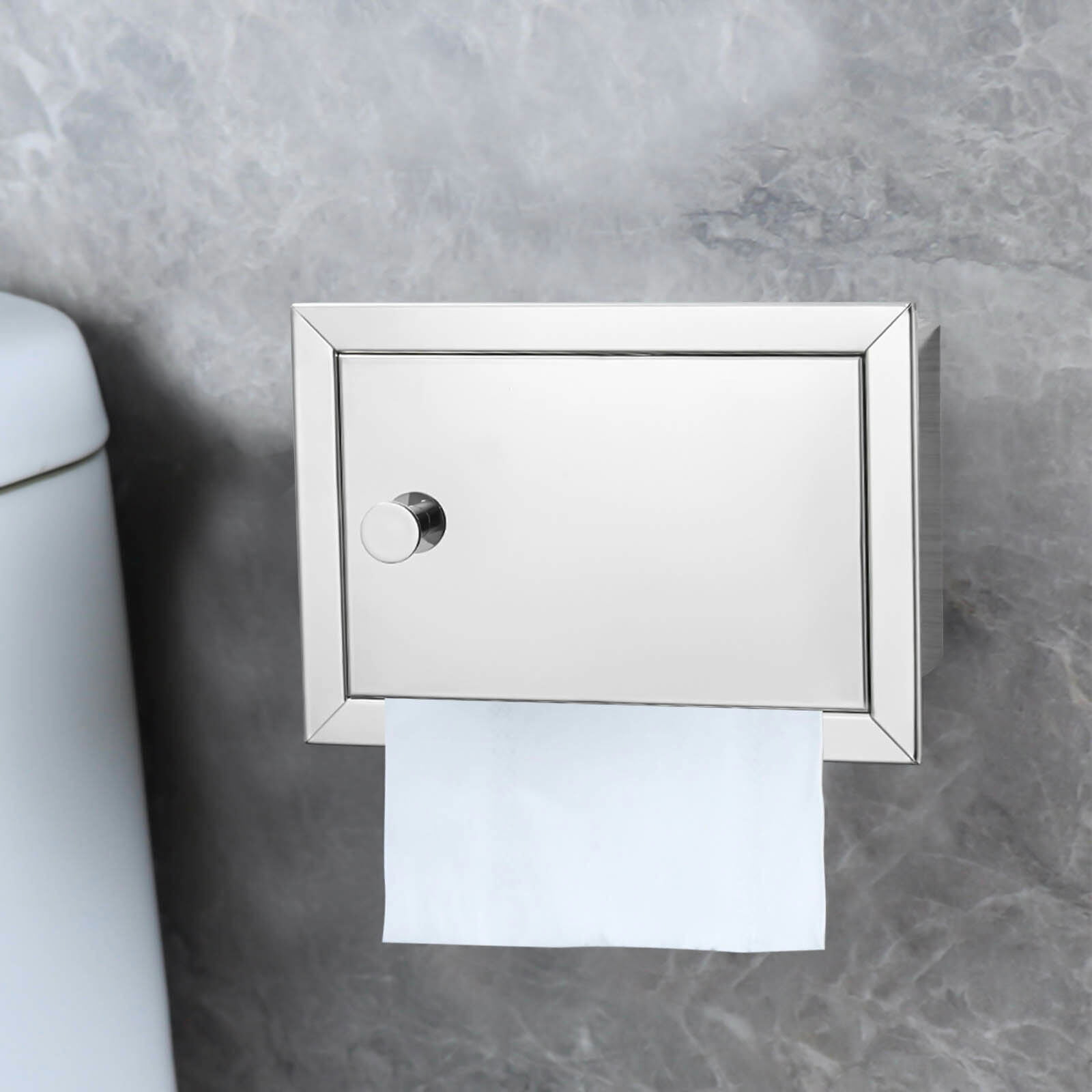 Wall Mounted Recessed Toilet Paper Holder Bathroom Tissue Holder Stand ...