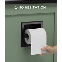 Wall-Mounted Recessed Toilet Paper Holder, Durable Stainless Steel Tissue Roll Holder Insert for Bathroom, Space-Saving Matte Black Toilet Dispenser