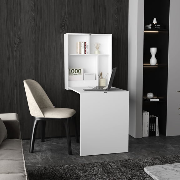 Wall-Mounted Rectangular Folding Table / Multi-Use Desk for Office Work