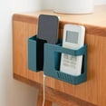 thumbnail image 1 of Wall Mounted Remote Control Holder with Charging Port and Strong Adhesive, Space-Saving Storage Rack for Living Room Bedroom – Holds Phone TV Remote Without Drilling, 1 of 6