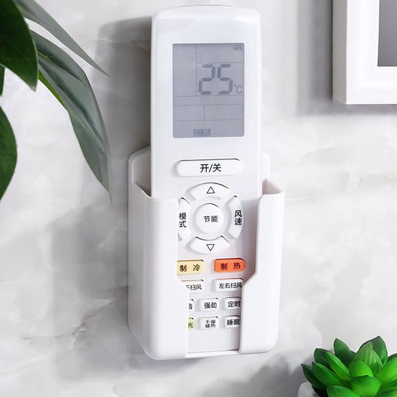 Wall Mounted Remote Control Holder No Punching Storage Box - Universal TV Remote Caddy with Self-Adhesive Tape for Living Room Bedroom Office Desk - Small Organizer for Phones Pens and Sundries
