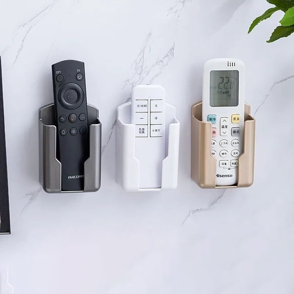 Wall Mounted Remote Control Holder Self Storage Box for Phone and Office Accessories