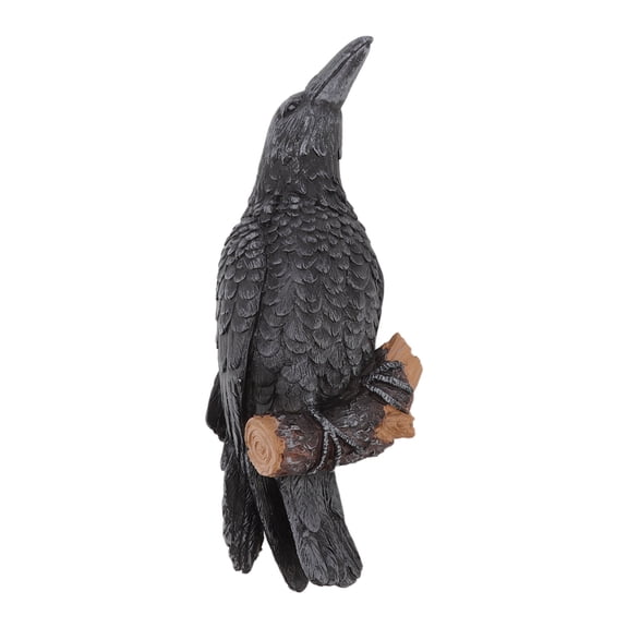 Wall-Mounted Resin Ornament for Courtyard Eaves & High Walls Black Garden Crow Sculpture