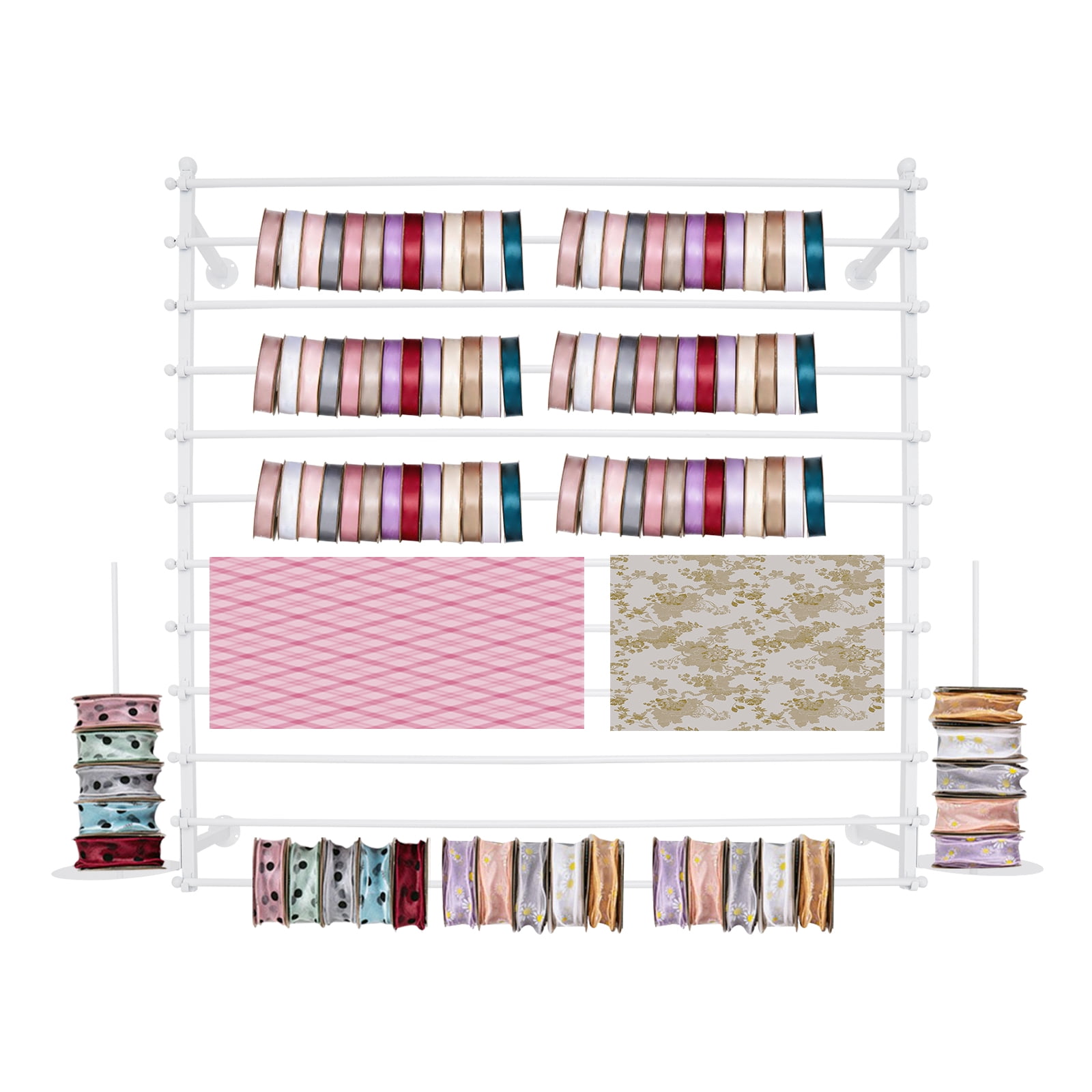 Wall Ribbon Rack Wall Mounted Ribbon Organizer Rack, 47.24 Inch Metal Ribbon Storage ...