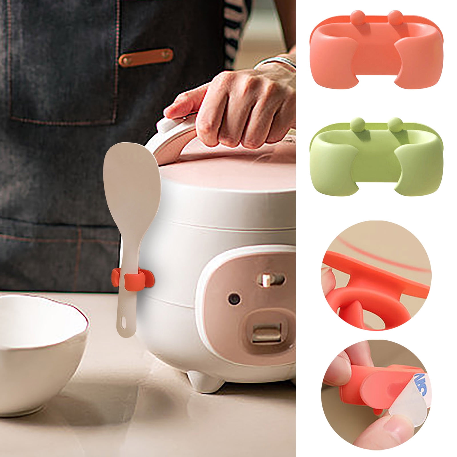 Wall Mounted Rice Spoon Rack, Stainless Steel Storage, Adjustable Shelf ...