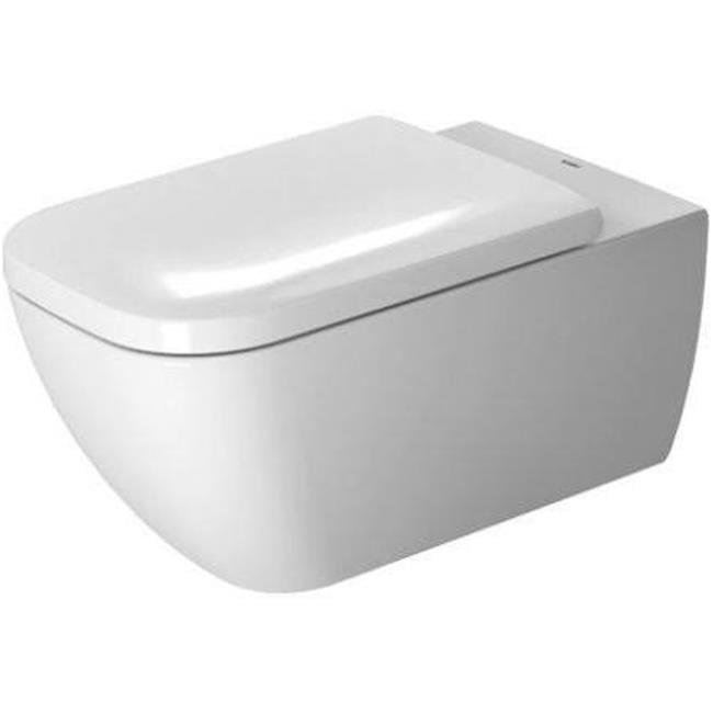 Happy D.2 Modern Wall Mounted Dual Flush Elongated Toilet in White