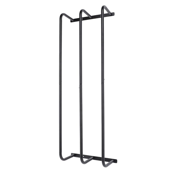 Wall Mounted Rolled Towel Rack Three Tubes Iron Bath Towel Holder, Vertical Storage Organizer for Bathroom, Black (16.5 inches / 42.0 cm)