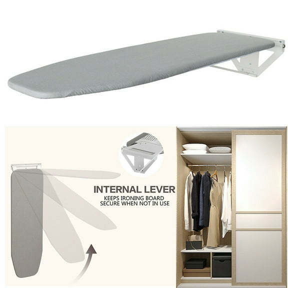Wall Mounted Rotating Ironing Board 39.6in Foldable Wall-Mounted Rotating Ironing Board Easy Installation Space Saver Gray
