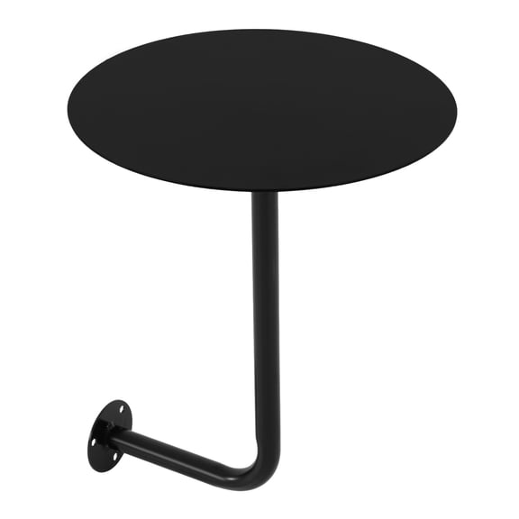 Wall-Mounted Round Bar Table, L-Shaped Iron Base Cocktail Table for Pub, Kitchen, Modern Floating Drink Table, Small Metal Side Table for Home, Living Room, Office