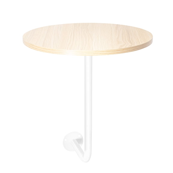 Wall Mounted Round Side Table, Iron Floating Small Round Table for Cafe, Bar, Balcony & Home Kitchen, White