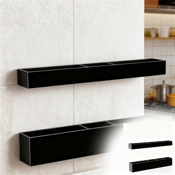 Wall Mounted Shelf Rack Organizer for Kitchen and Bathroom Space Saving Floating Shelves with Hooks Modern Acrylic Rack for Storage and