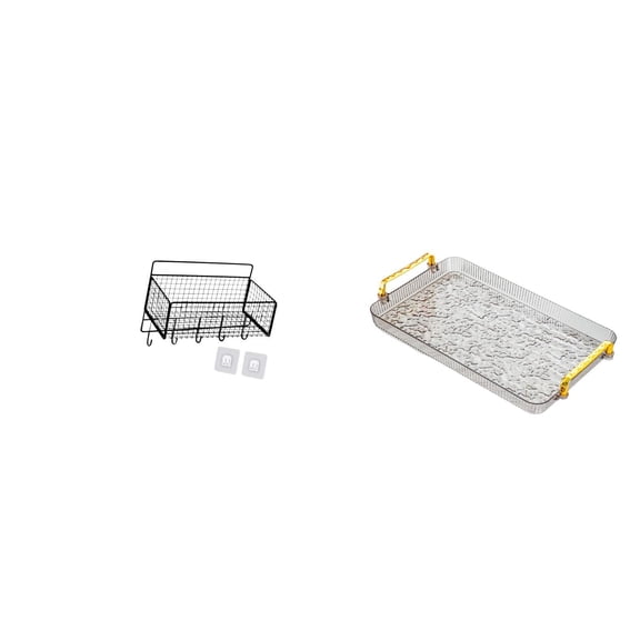 Wall Mounted Shelves Storage Basket Serving Tray Rectangle Shape Ideal for Laundry Room Dorm Apartment