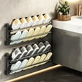 thumbnail image 1 of Wall Mounted Shoe Organizer Rack with Adjustable Height and Folding, No Drill Installation Space Saving Storage Solution for Bathroom Door Entryway Multi Use Hanger, 1 of 8