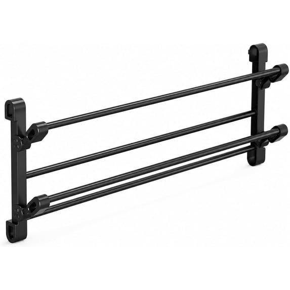Wall Tech Rack Wall Mounted Shoe Rack, 2-Tier Folding Adhesive Shoe Organizer, No ...