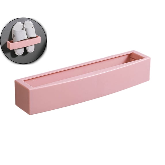 Wall-Mounted Shoe Rack Adhesive No-Drill Slipper Organizer for Closet Bathroom or Living Room Doors