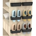 Wall Mounted Shoes Rack 6Pack with Sticky Hanging Strips, Plastic Shoes