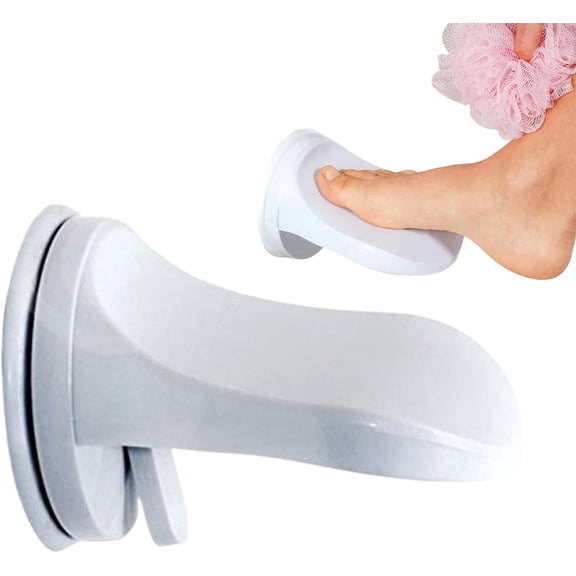 Wall Mounted Shower Foot Rest for Shaving Legs - Suction Cup Footstool, Compact Space Saving Design for Small Showers