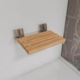 WallMounted Shower Seat with Brushed Nickel Joints in Natural Wood
