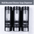 thumbnail image 1 of Wall Mounted Shower Soap Dispenser - No Drill Installation, Holds Shampoo, Conditioner & Body Wash, Plastic, 1 of 8