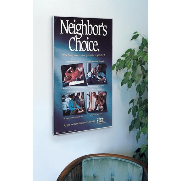 Wall Mounted Sign Holder for 18 x 24 Posters, Clear Acrylic Frame with Slide-in Design, Mounting Hardware Included (WMPH1824)