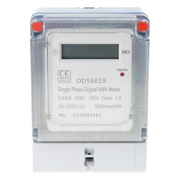 Wall Mounted Single Phase Digital kWh Meter Electric Meter For Home Energy Monitoring And Efficient Space Utilization