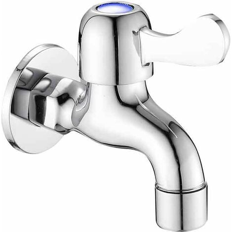 Wall Mounted Sink Mixer Tap (1/2'', Cold Water), Outdoor/Garden Faucet, Brass/Chrome