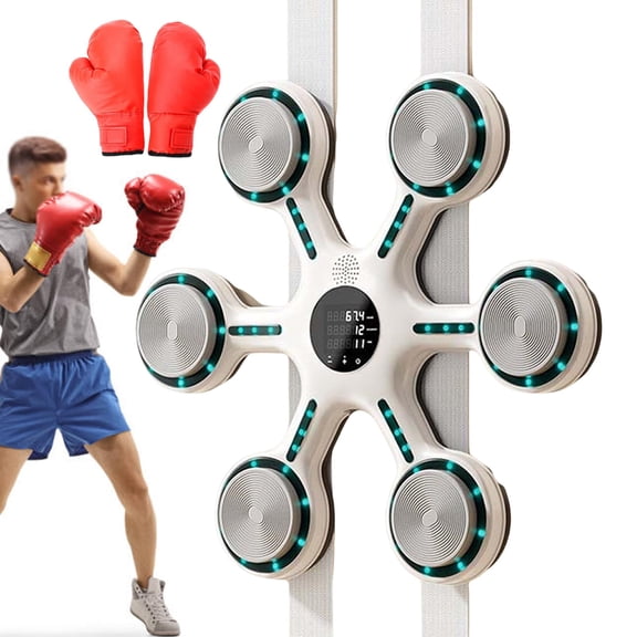 Wall-Mounted Smart Boxing Trainer with Music & LED Feedback, Adjustable Speed for Rhythm Training, Home Office Fitness Equipment, for Concentration Training, Parent-Child Interaction