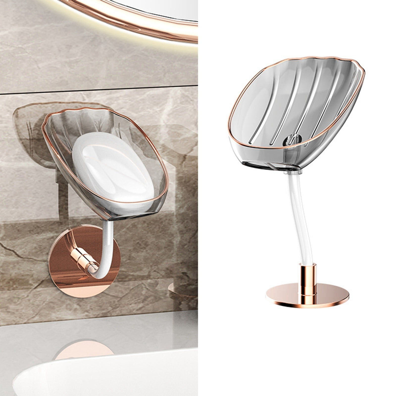 Wall Mounted Soap Holder for Bathroom 360 Degree Rotable Soap Dish Self