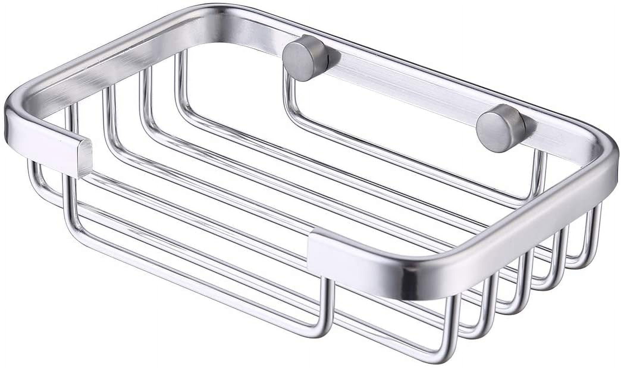 Wall Mounted Soap Holder Screw Aluminum Shower Soap Holder Silver Soap Box