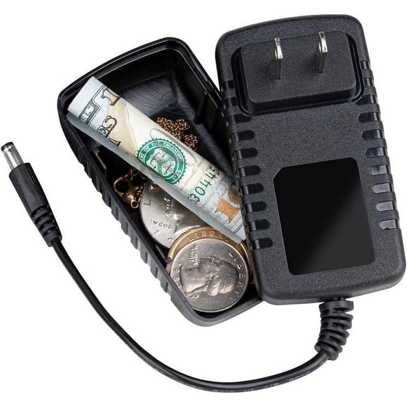 Wall-Mounted Socket Organizer Box - Plastic Cable Holder for Chargers & Small Items, Compact Desk Storage Solution, Space-Saving Outlet-Shaped Organizer for Home Office Accessories