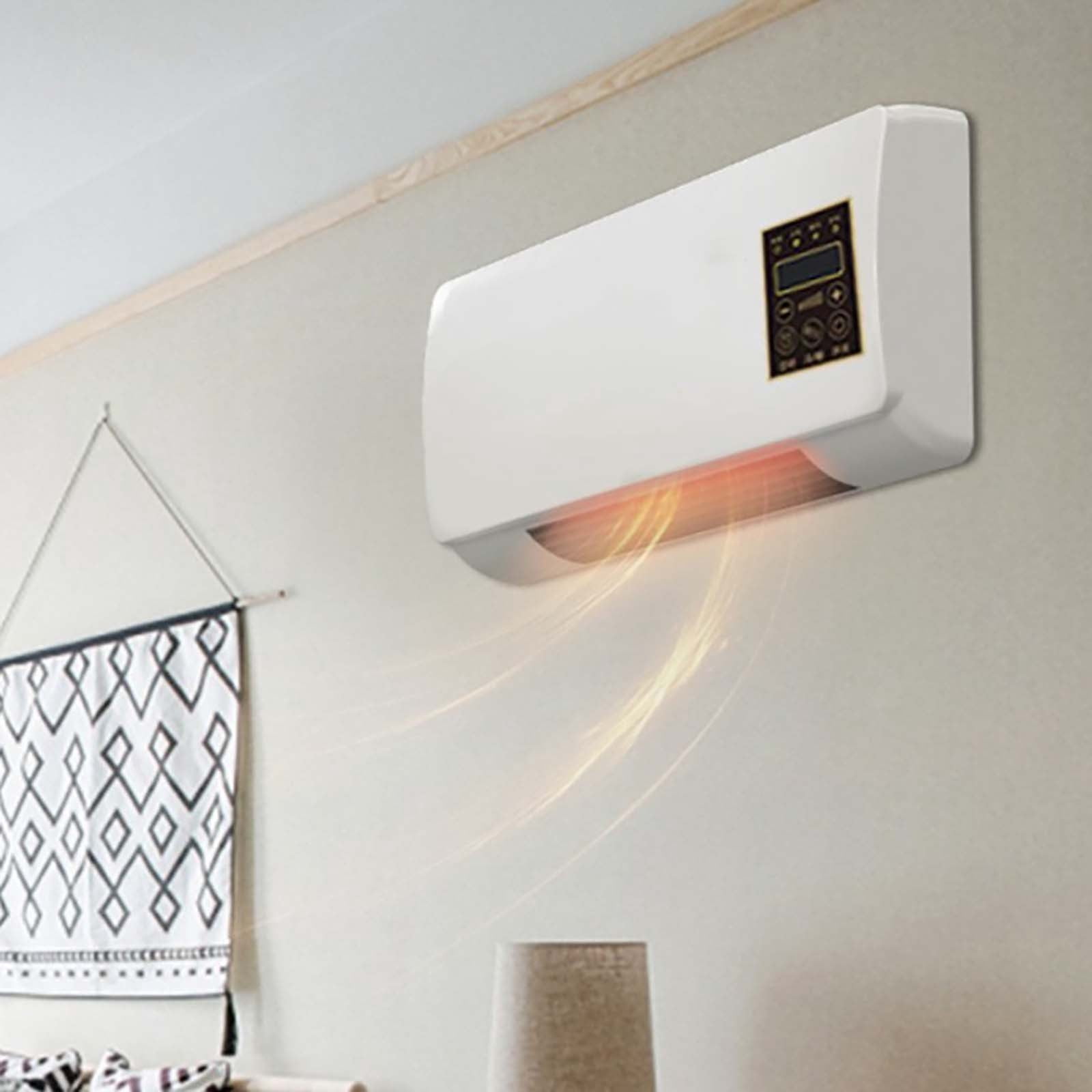 Wall Mounted Space Heater, 1500W Cold and Warm Dual Use, Electric Heater with Remote Control, for Indoor Bathroom Living Room