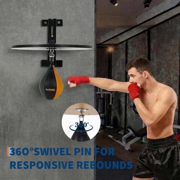 Wall-Mounted Speed Ball Platform Kit Adjustable Boxing Training with 360 Swivel