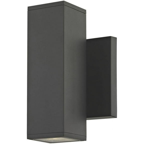 Wall Mounted Square Cylinder Up/Down Outdoor Light in Matte Black Finish