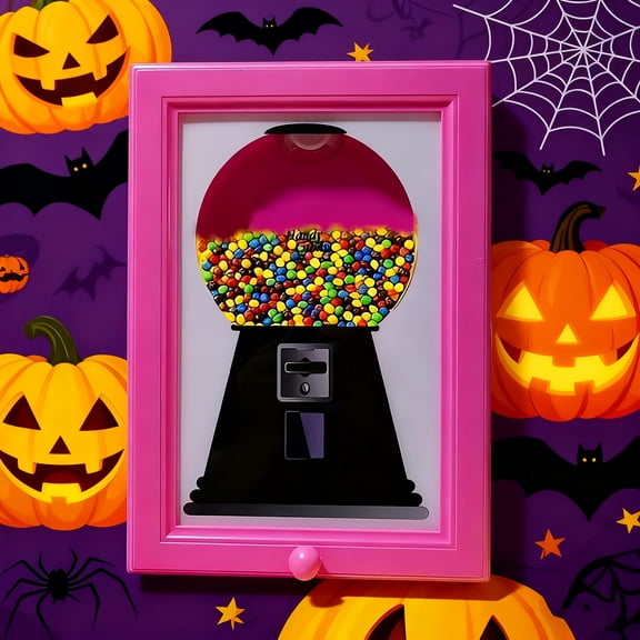 Wall Mounted Square Photo Frame with Candy/ nut/ pet Snack Dispenser - Durable Plastic, No Need for Electricity, Bright Yellow Green Design, Suitable for Kitchen and Living Room