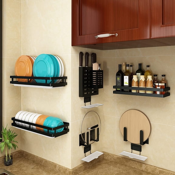 Wall Mounted Stainless Steel Dish Drying Rack Fruit Vegetable Storage Basket with Drainboard and Hanging Chopsticks Cage Kitchen Shelf Utensils Organizer (2 Tier)