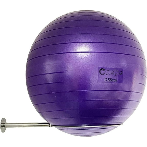 Wall Mounted Stainless Steel Exercise Ball Holder, Sturdy Yoga Ball Storage Rack, Stability ball Display Holder, for Exercise/Yoga/Stability Balls 32 cm to 86 cm (13" to 34"), With mounting screws