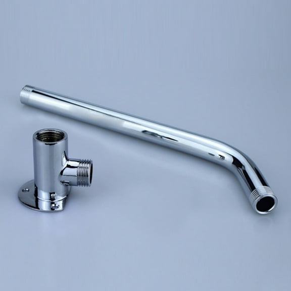 Wall Mounted Stainless Steel Shower Arm With Mount Base Head Extension Pipe Kit
