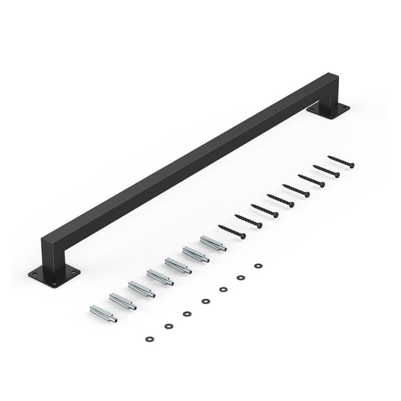 Wall Mounted Stair Handrail 3ft Black Iron Handrail, Indoor Staircase Railing, 250lbs Capacity, Industrial Hand Rail for Steps, Loft Deck
