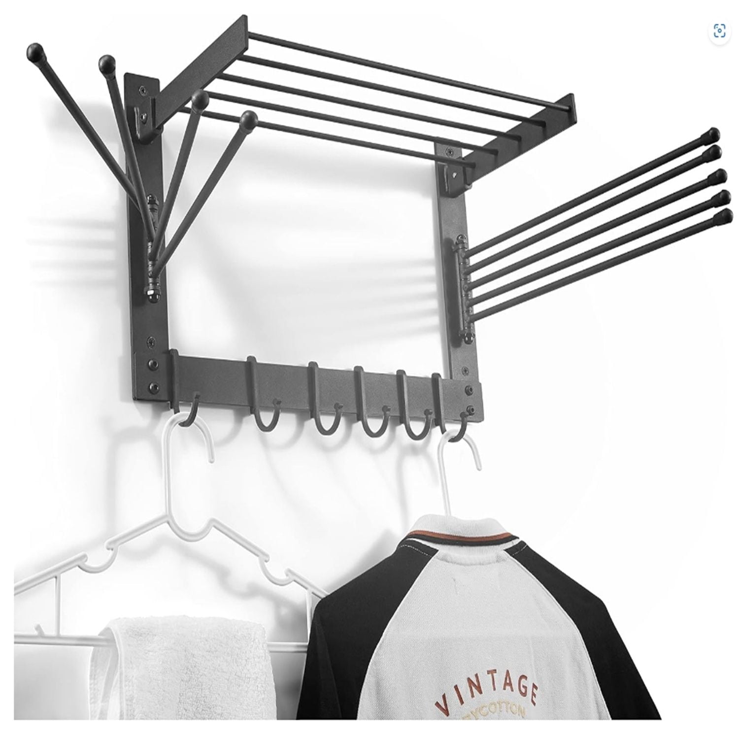 Wall-Mounted Steel Clothes Drying Rack - Swivel Towel Hanger for ...