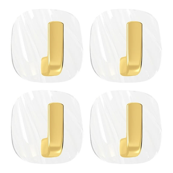 Wall-Mounted Sticky Hooks | 4-Pack Plastic Storage Hangers for Headphones & Cables | 6cm x 6cm Adhesive Hooks for Walls & Doors | 1kg Load Capacity