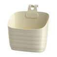 thumbnail image 1 of Wall Mounted Storage Basket - Multi-Layer Plastic Storage Organizer for Bathroom & Kitchen, Space-Saving Hanging Basket with Detachable Hook, Beige, 22.8x19.5x10cm, 1 of 6