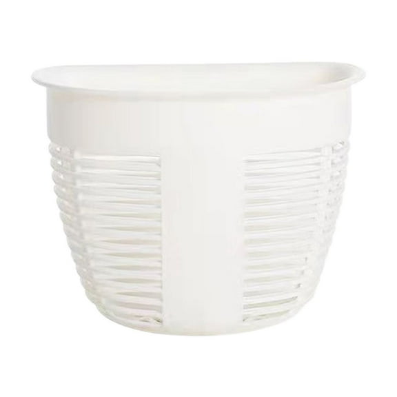 Wall Mounted Storage Baskets 2 Pack, No Drill Adhesive Hanging Organizer Baskets, Plastic Traceless Shelves for Kitchen, Bathroom, Bedroom, Dormitory, Bedside, Space Saving Home Organization