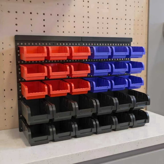 Wall Mounted Storage Bins, Heavy Duty Garage Organizer System, Wall Mount Tool Organizer for Hardware