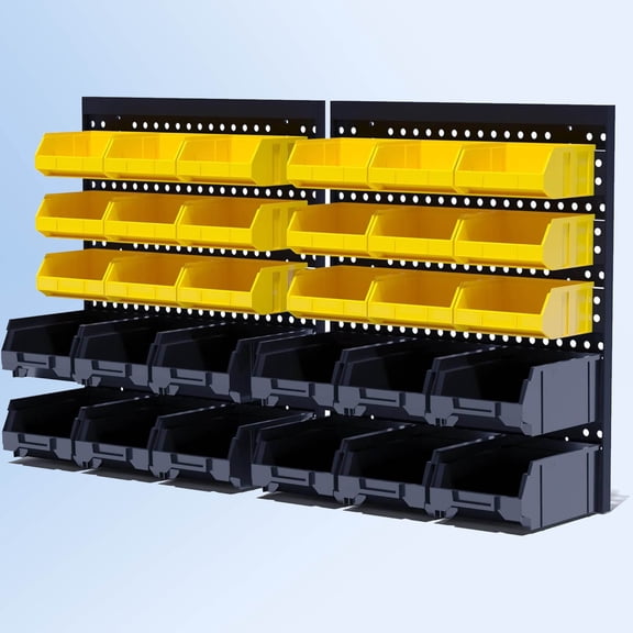 Wall Mounted Storage Bins, Plastic Tool Organizer for Garage Storage, Screws, Nuts, Bolts, Small Hardware Parts
